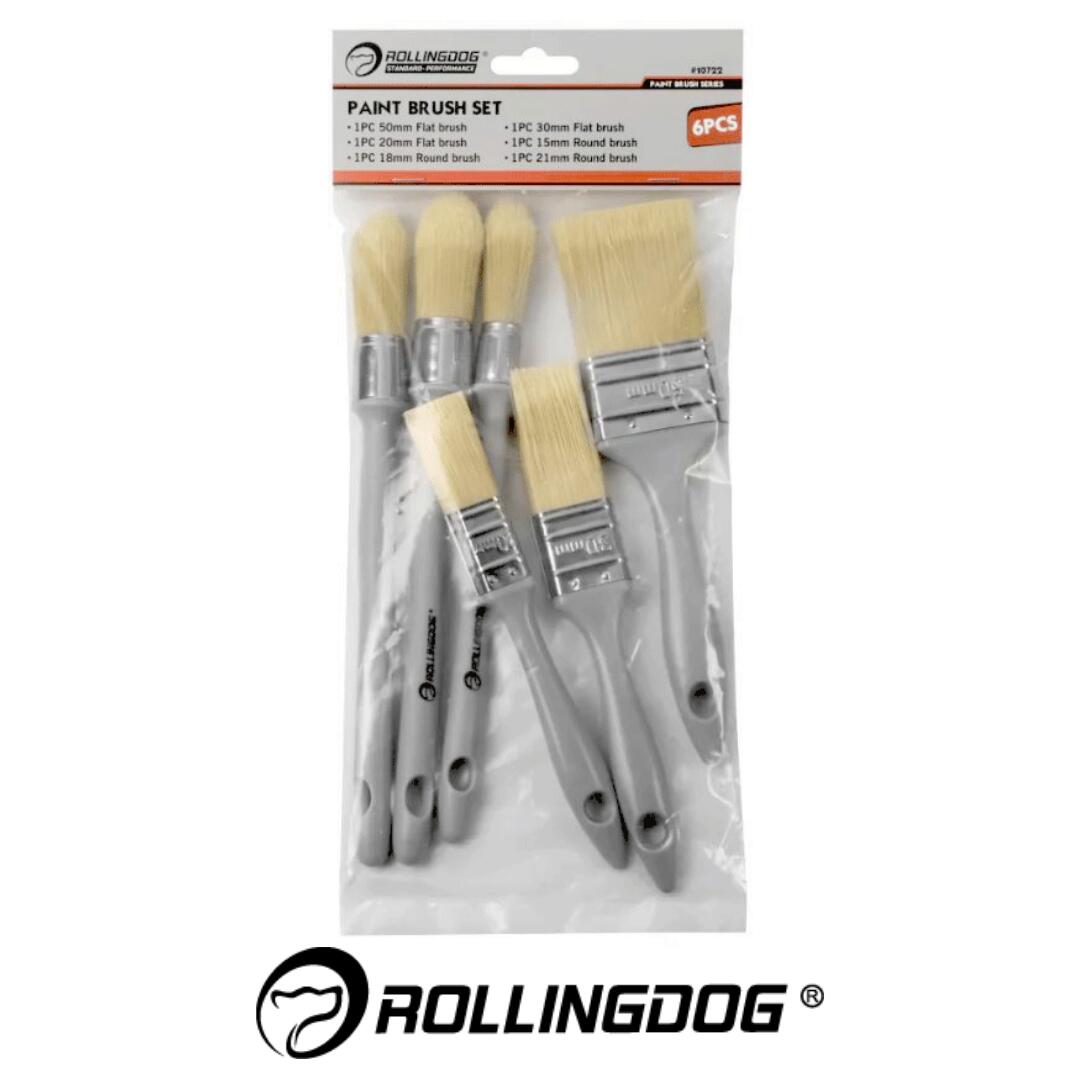 ペイントブラシ 6本セット ROLLINGDOG(ローリングドッグ) 軽量 万能