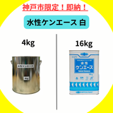 【平日午前11時までの注文で当日配達】水性ケンエース 白/ホワイト ツヤけし 4kg/16kg 日本ペイント 送料無料