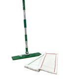 オスモモップ 【セット内容:伸縮する柄に自在ヘッドと2枚のモップ】(毛丈13mm緑のかがり糸、毛丈7mm赤のかがり糸)