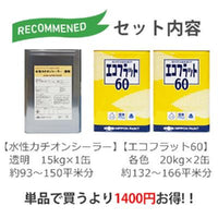 エコフラット60淡彩+水性カチオンシーラーセット 93～150平米分